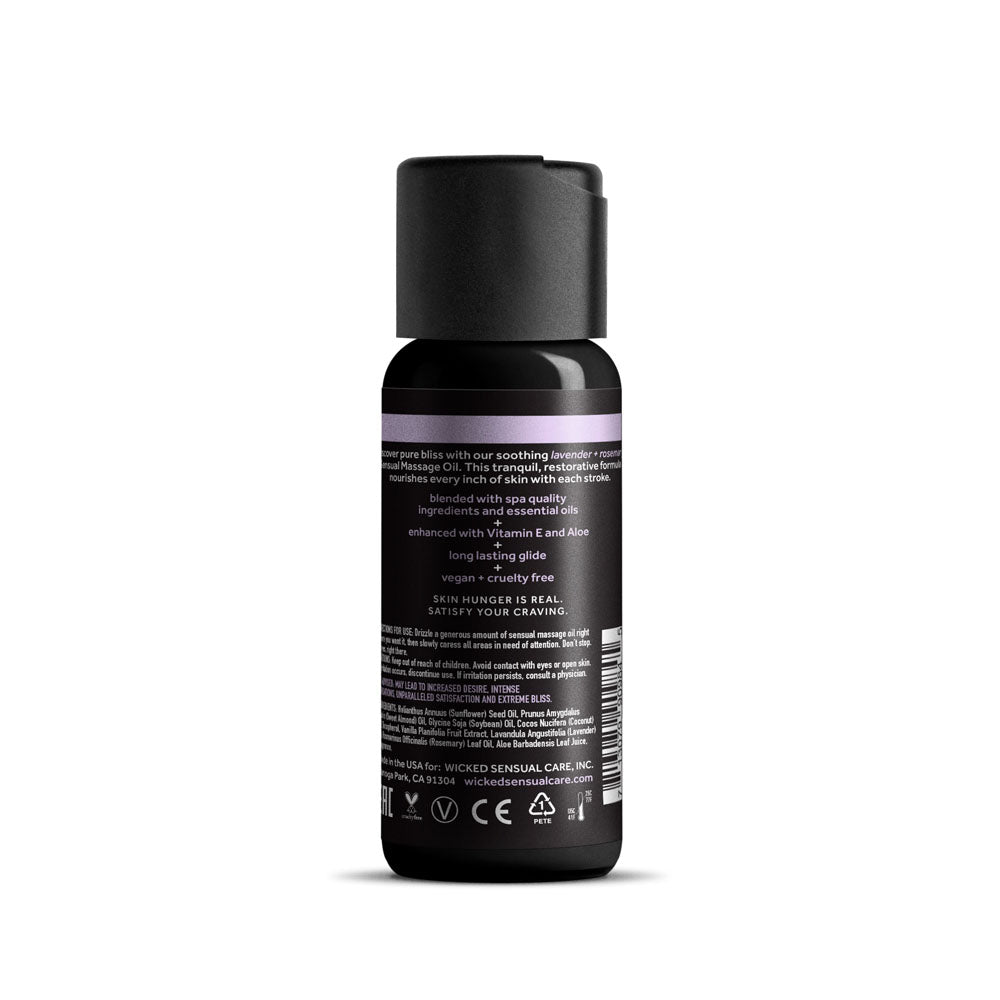 Wicked Sensual Massage Oil - Lavender + Rosemary 120ml