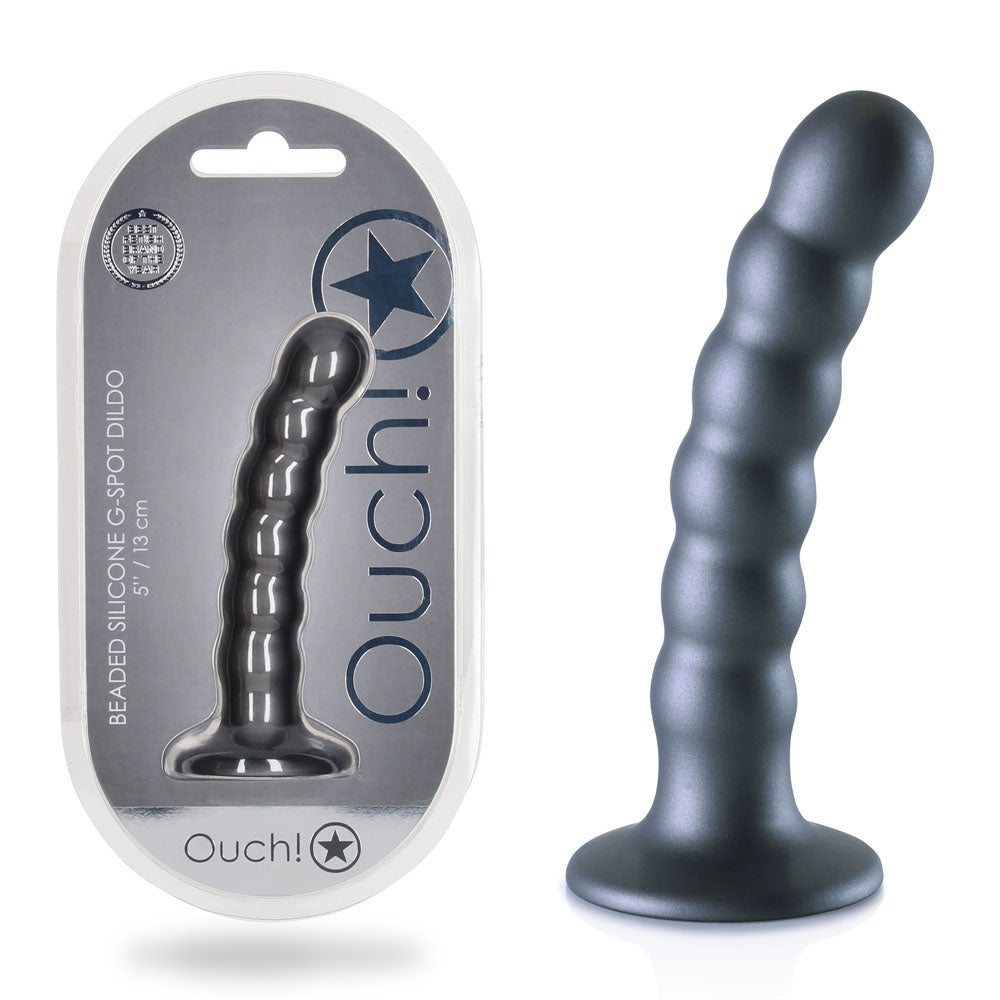 OUCH! Beaded Silicone G-Spot Dildo 5"