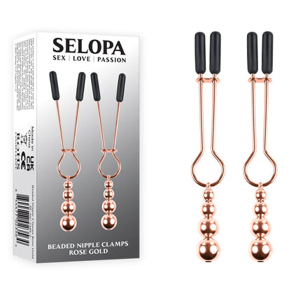 Selopa Beaded Nipple Clamps - Rose Gold